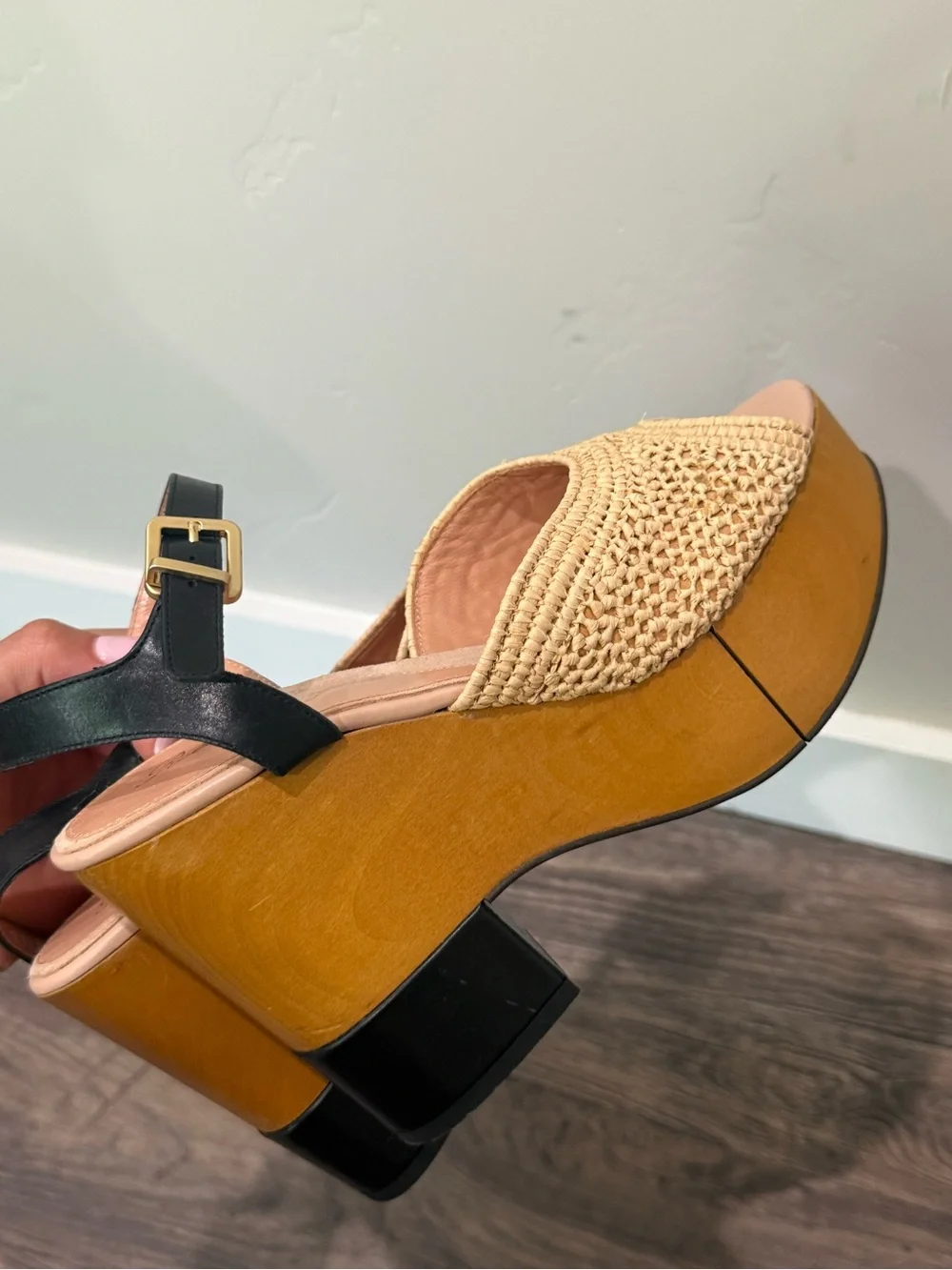 Robert Clergerie Raffia Wedge